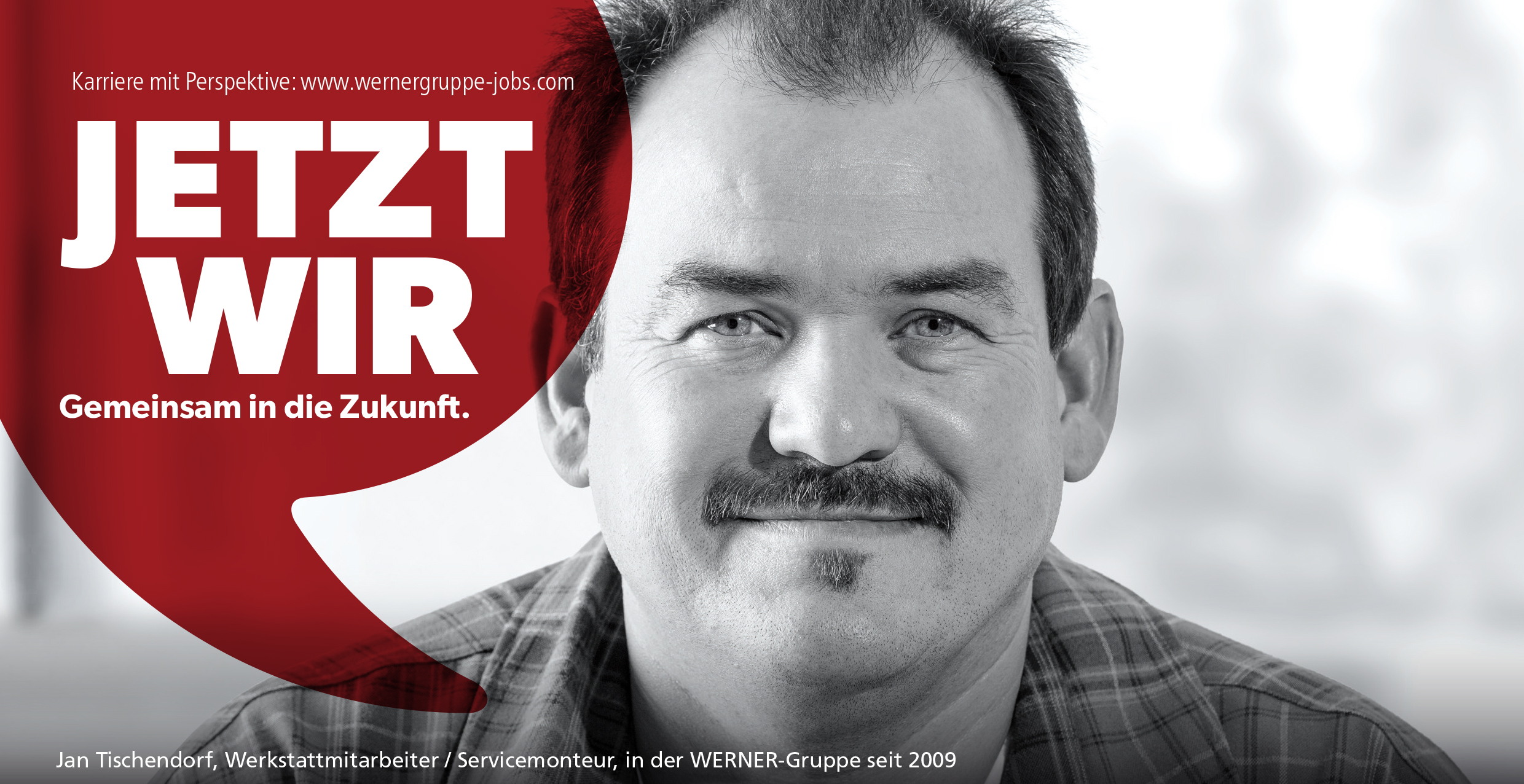 Banner with text: Jetzt wir, gemeinsam in die Zukunft.