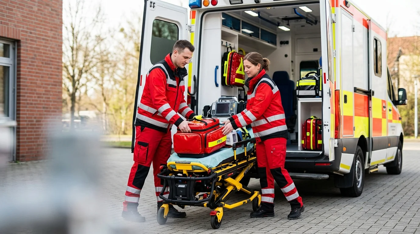 Einsatzkräfte des BRK-Rettungsdienstes im Einsatz