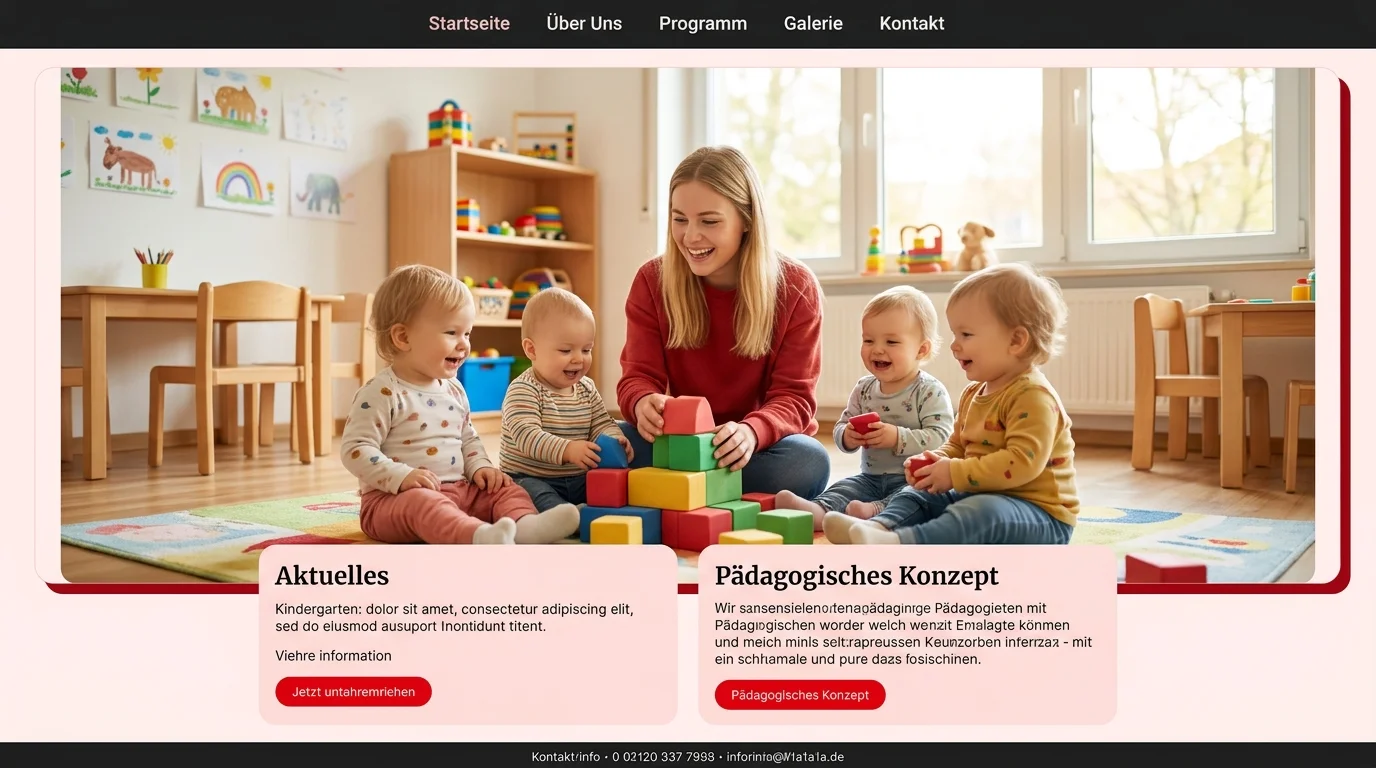 Betreuerin spielt mit Kindern im Kindergarten
