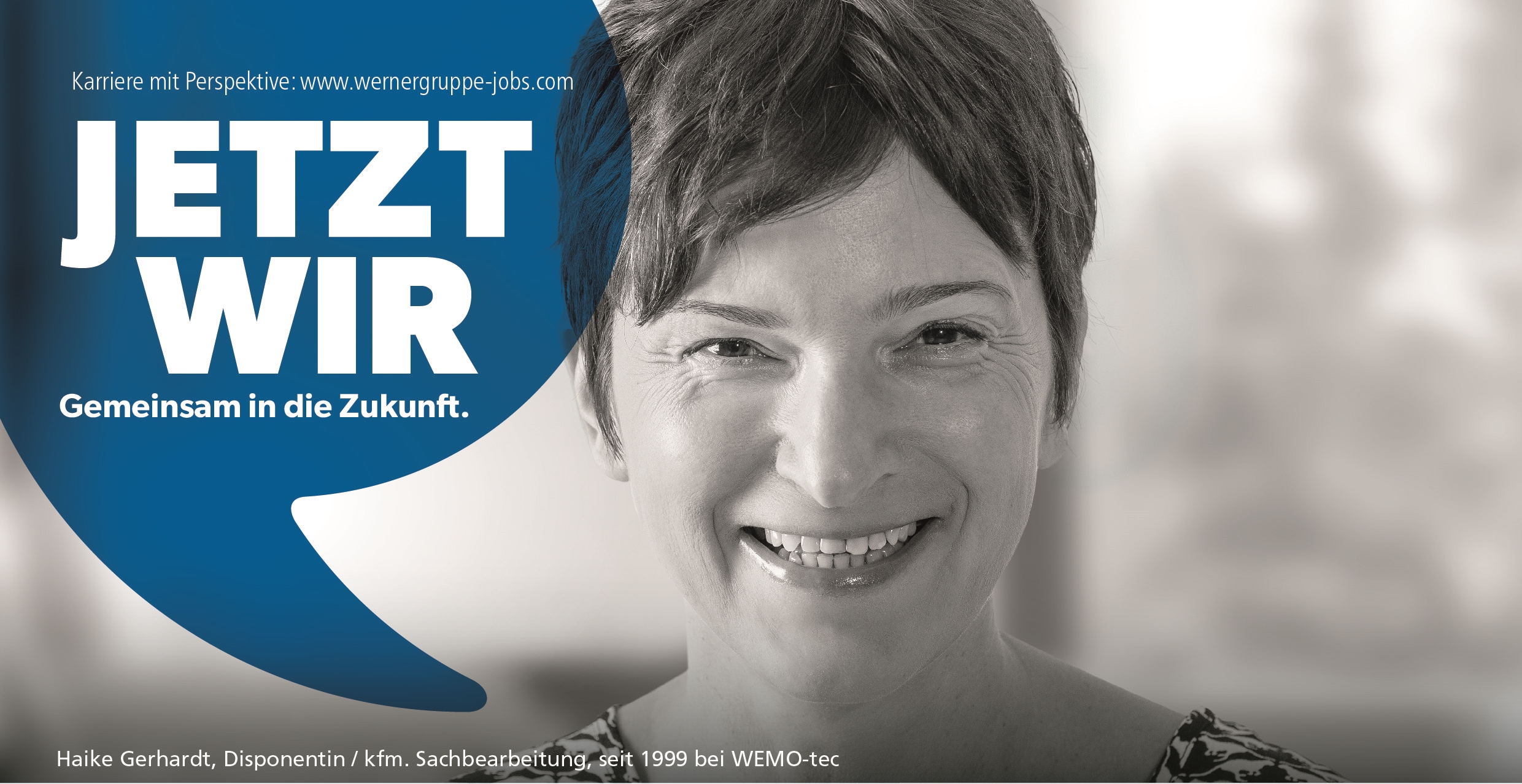 Banner with text: Jetzt wir, gemeinsam in die Zukunft.