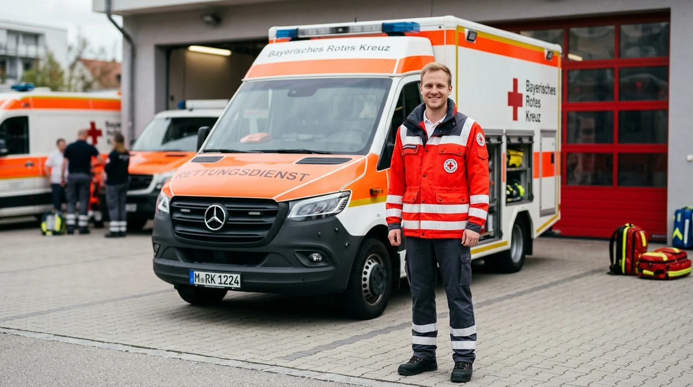 BRK-Rettungssanitäter im Einsatz