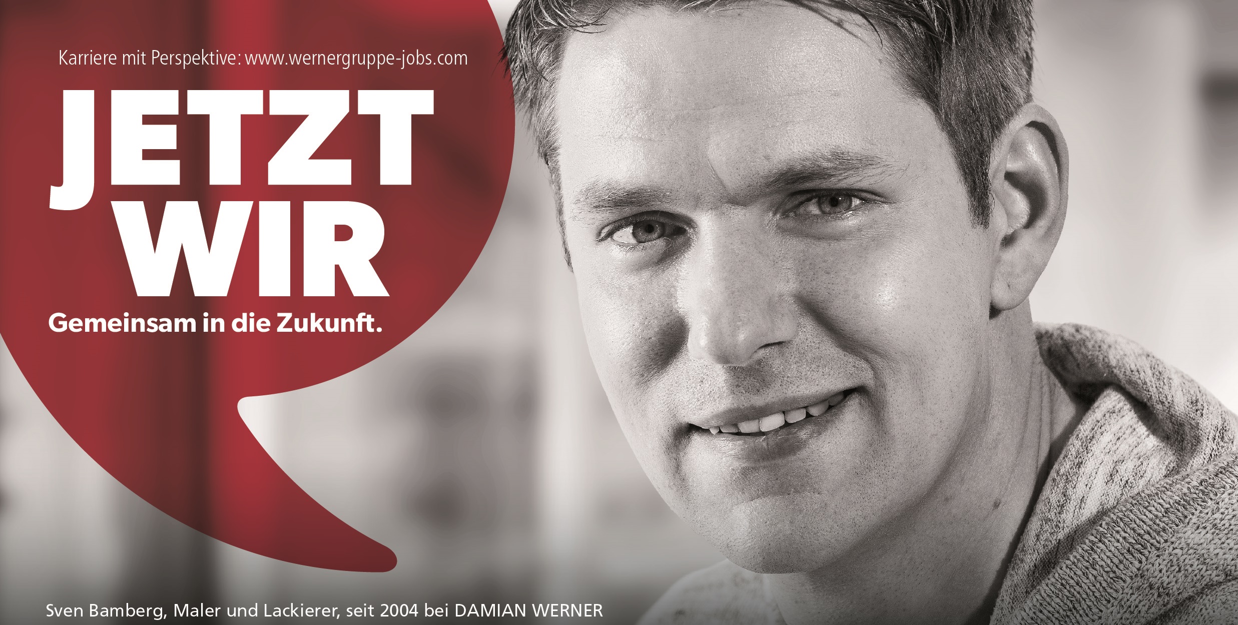 Banner with text: Jetzt wir, gemeinsam in die Zukunft.