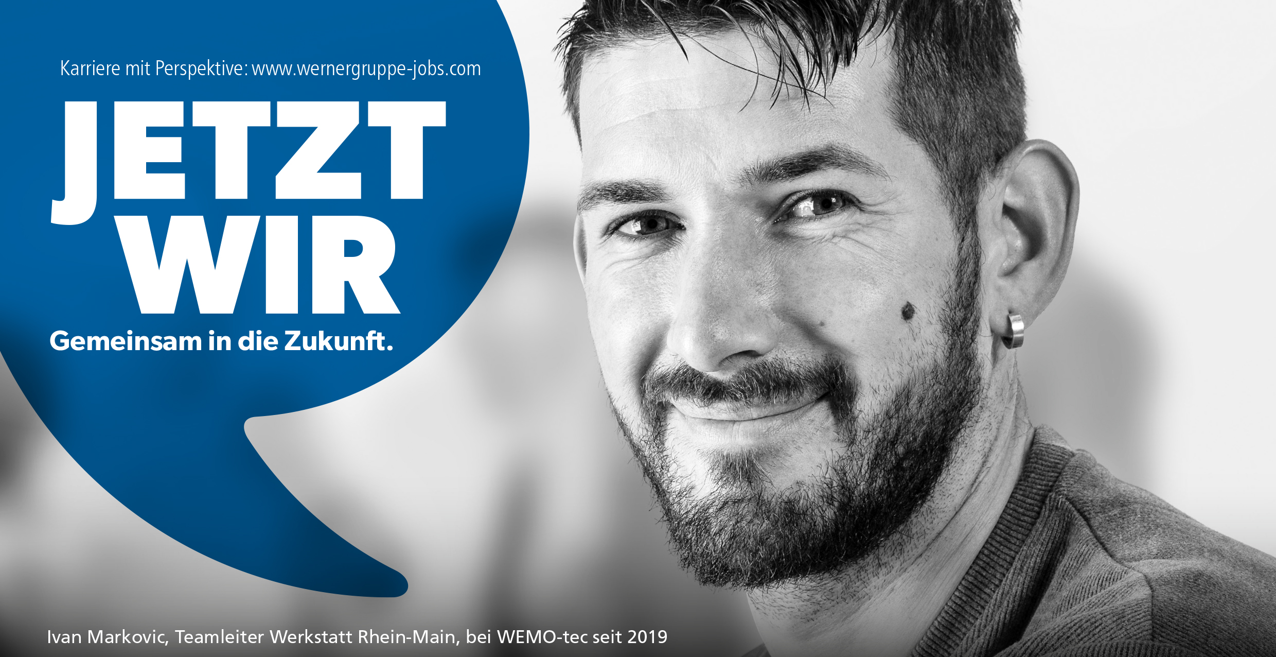 Banner with text: Jetzt wir, gemeinsam in die Zukunft.