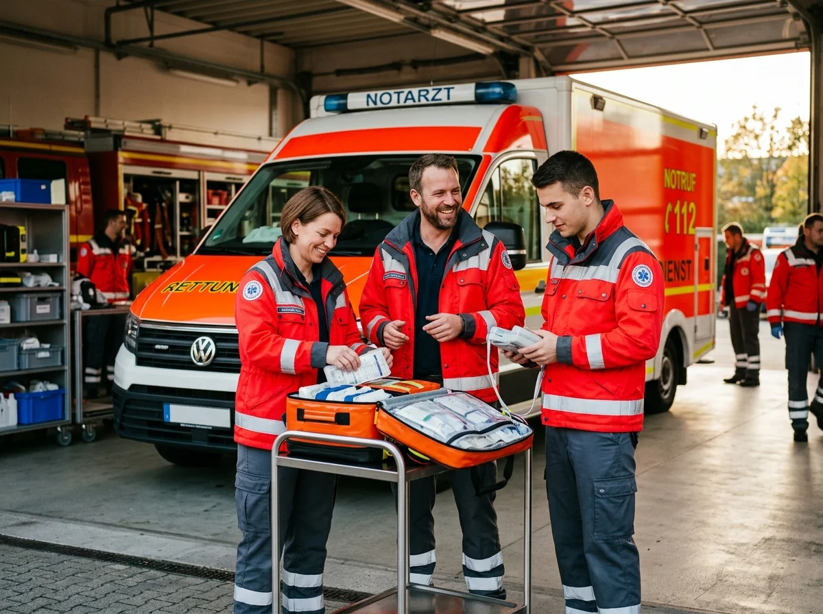 Rettungsdienstteam des BRK bei der Arbeit