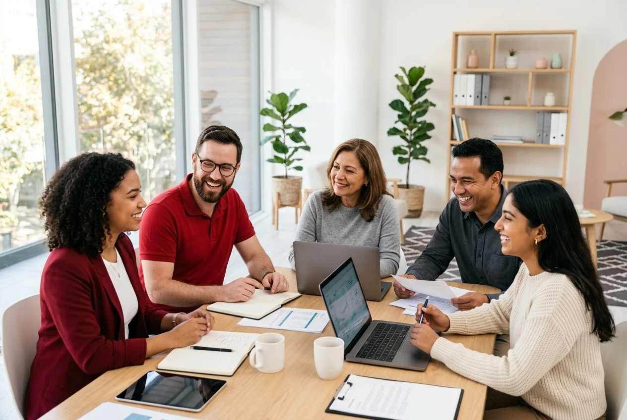Kleines Team im Verwaltungsbüro